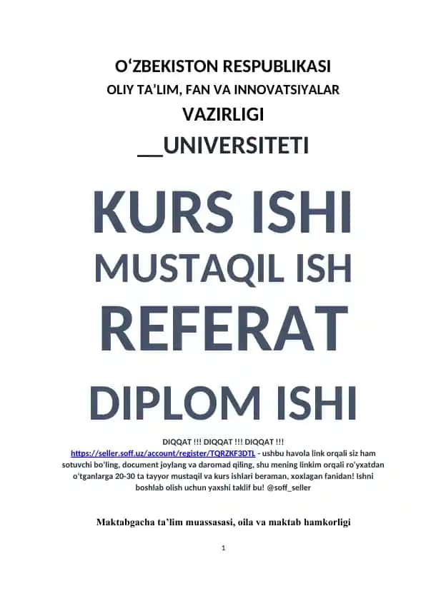 Maktabgacha ta’lim muassasasi, oila va maktab hamkorligi
