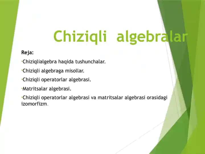 Chiziqli algebralar