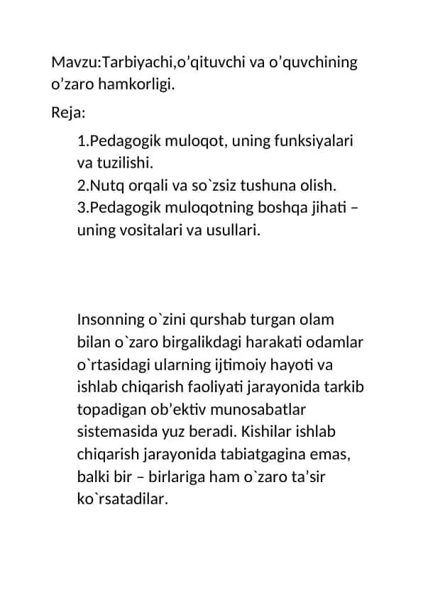 Pedagogik Muloqot