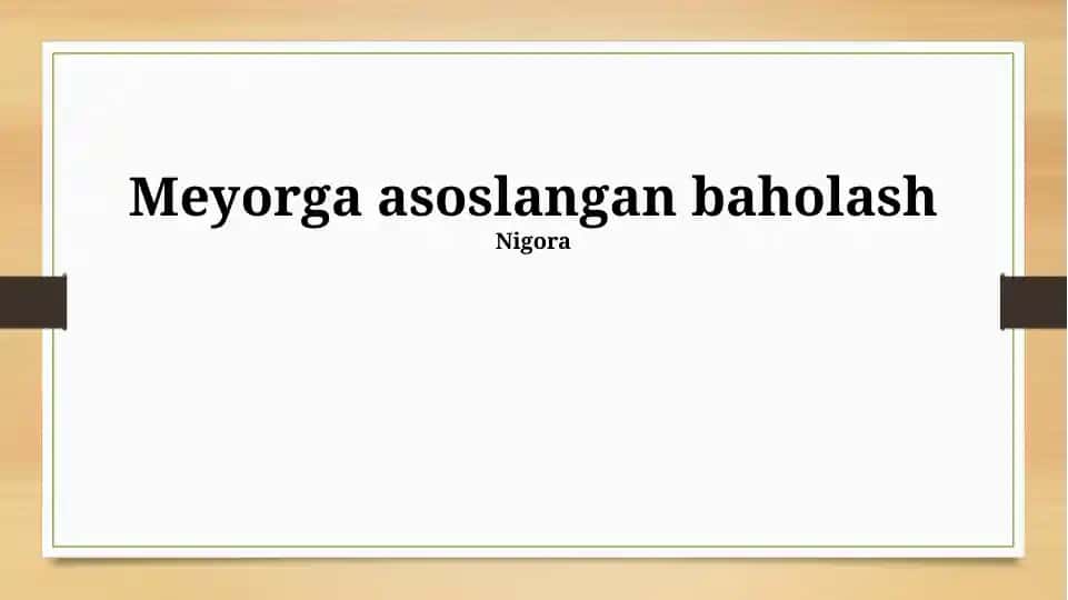 Meyorga asoslangan baholash