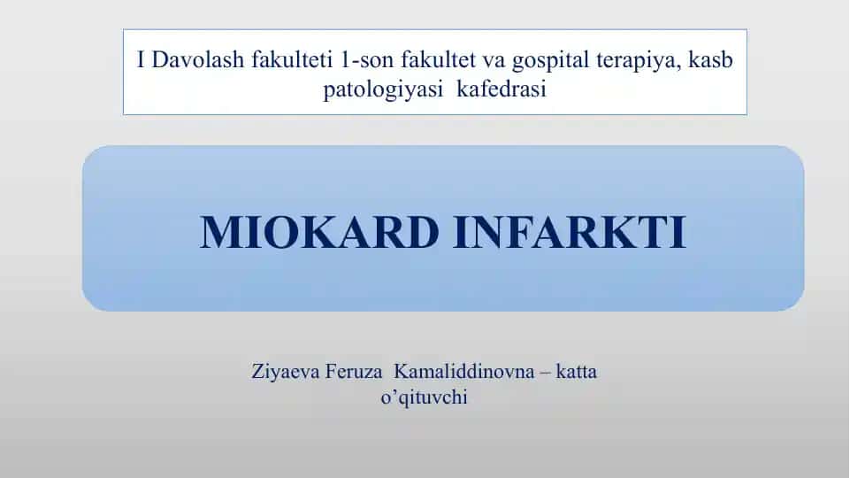 MIOKARD INFARKTI