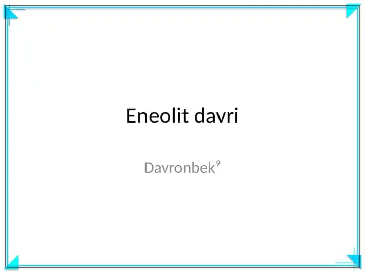 Eneolit davri