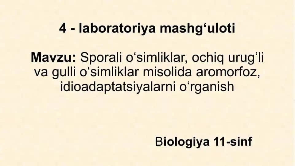 Laboratoriya mashg‘uloti