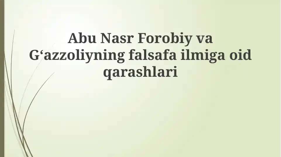 Abu Nasr Farobiy va falsafa ilmi