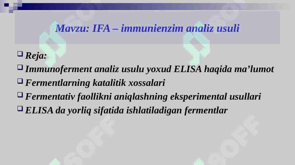 IFA – immunienzim analiz usuli