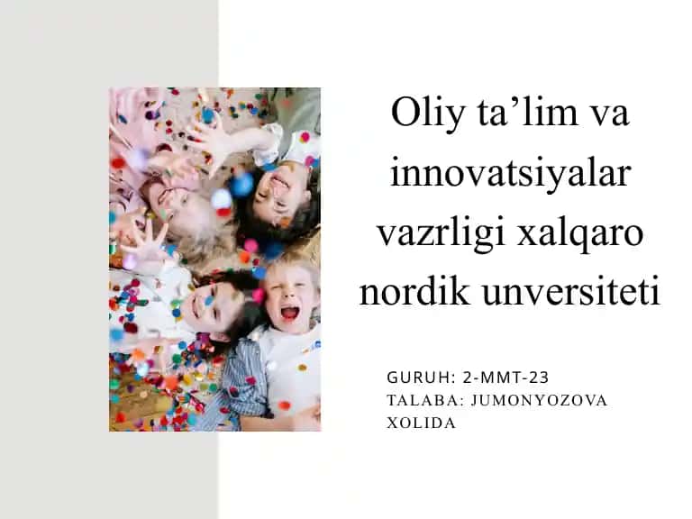 Oliy ta’lim va innovatsiyalar vazirligi xalqaro nordik universiteti