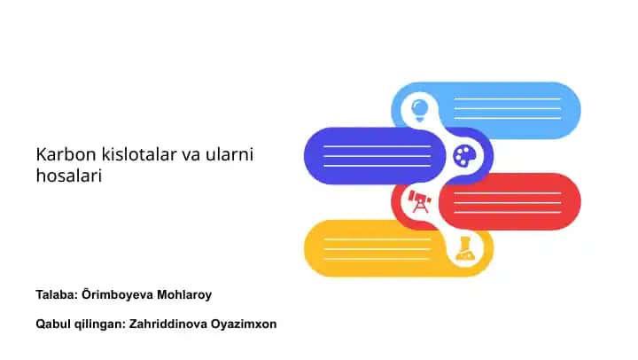 Karbon kislotalar va ularni hosalari