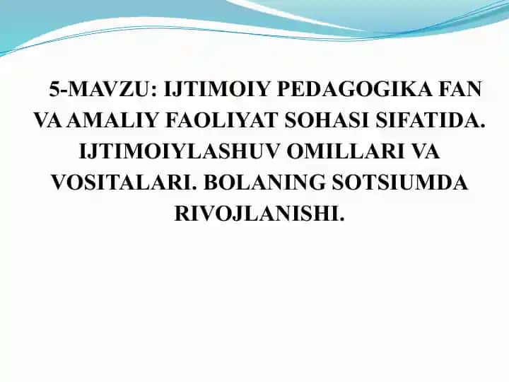 **Ijtimoiy Pedagogika Fan va Amaliy Faoliyat**