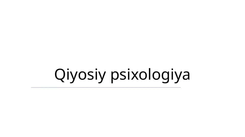 Qiyosiy psixologiya