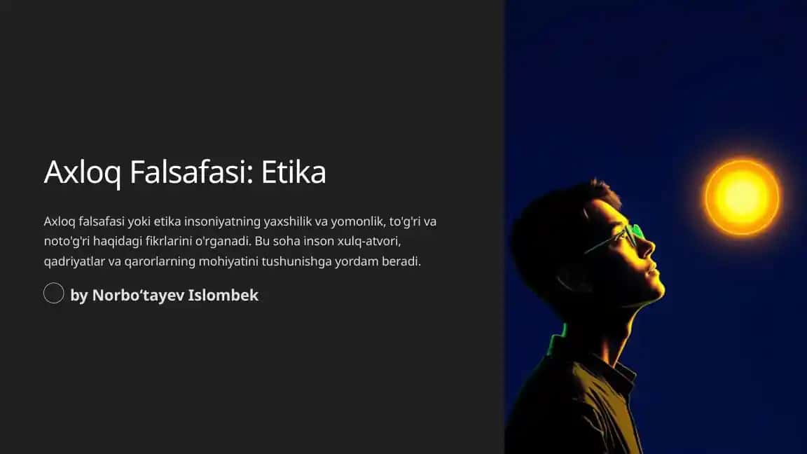 Axloq Falsafasi: Etika