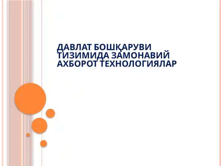 Davlat boshqaruvida axborot texnologiyalar