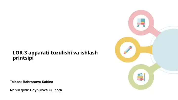 LOR-3 apparati tuzulishi va ishlash printsipi