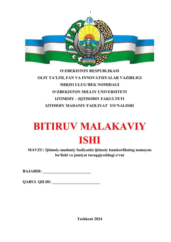Ijtimoiy-madaniy faoliyatda ijtimoiy hamkorlikning namoyon bo‘lishi va jamiyat taraqqiyotidagi o‘rni