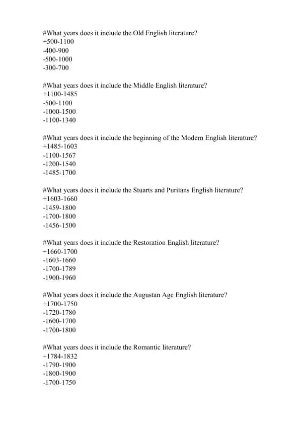 Ingliz adabiyoti viktorinasi
