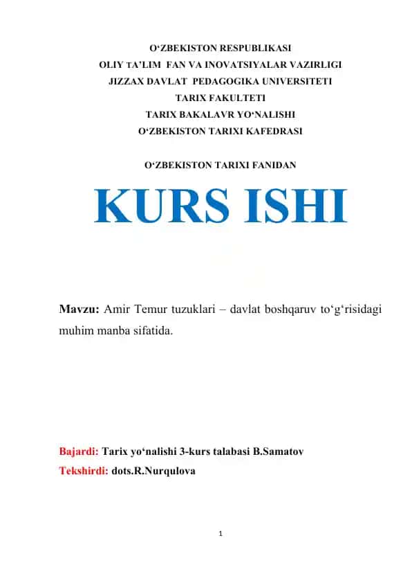 Amir Temur tuzuklari