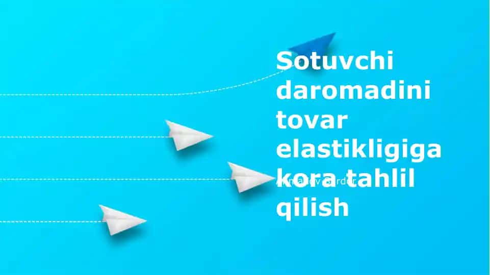 Sotuvchi daromadini tovar elastikligiga kora tahlil qilish