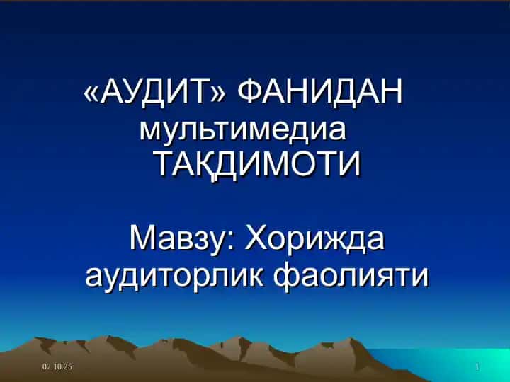 Аудит фанидан мультимедиа тақдимоти