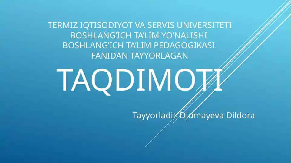 Umumi yo’rtava o’rta maxsus ta’lim, ta’limning tayanch bosqichi sifatida
