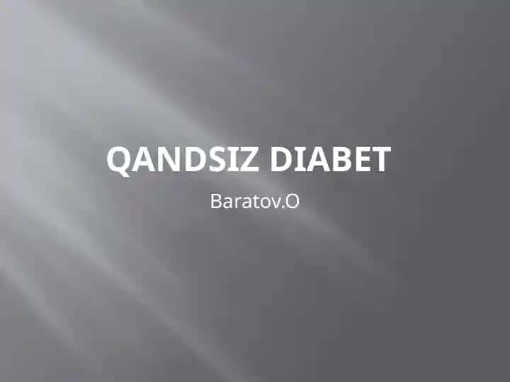 Qandsiz diabet