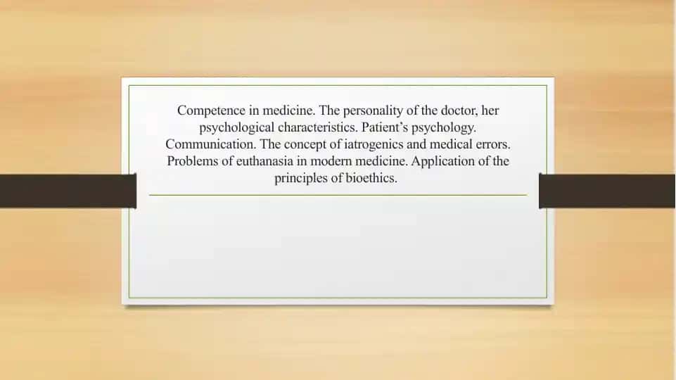Competence in Medicine