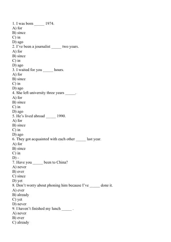 English Grammar Quiz