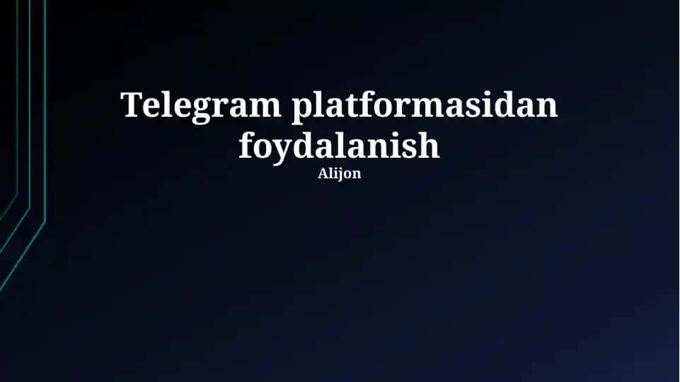 Telegram platformasidan foydalanish