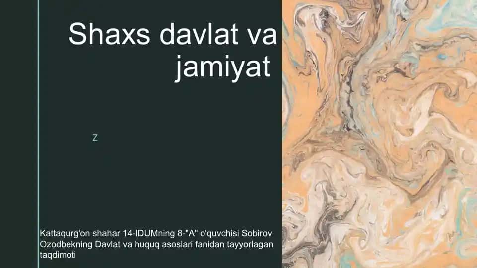 Shaxs davlat va jamiyat