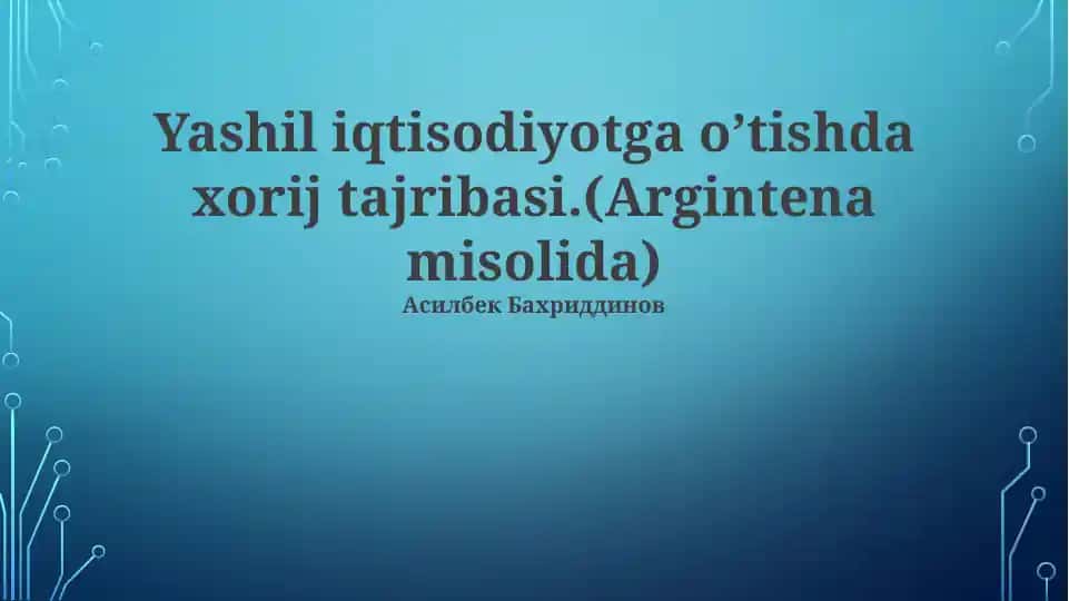 Argentina'ning Yashill O'tish Safariga