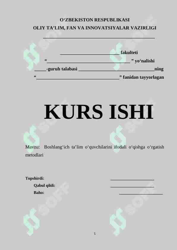 Boshlang‘ich ta’lim o‘quvchilarini ifodali o‘qishga o‘rgatish metodlari