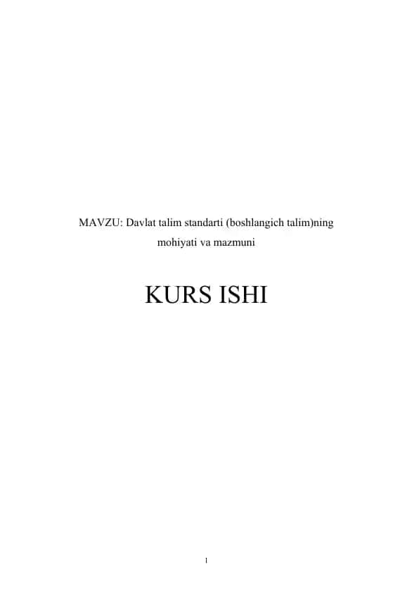 Davlat talim standarti (boshlangich talim)ning