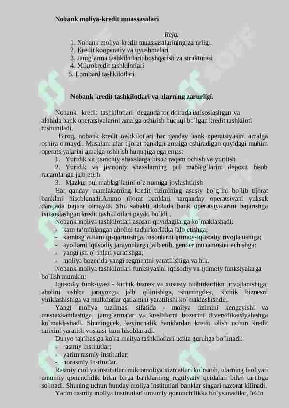 Nobank moliya-kredit muassasalari