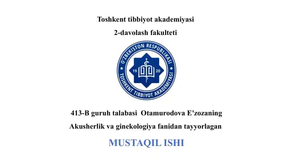 Tug‘ruqda Qindan Qon Ketishlar. Bachadon Yorilishi. Tashxislash. Xavf Guruhi. Oldini Olish. Tashxislash va Oldini Olish.