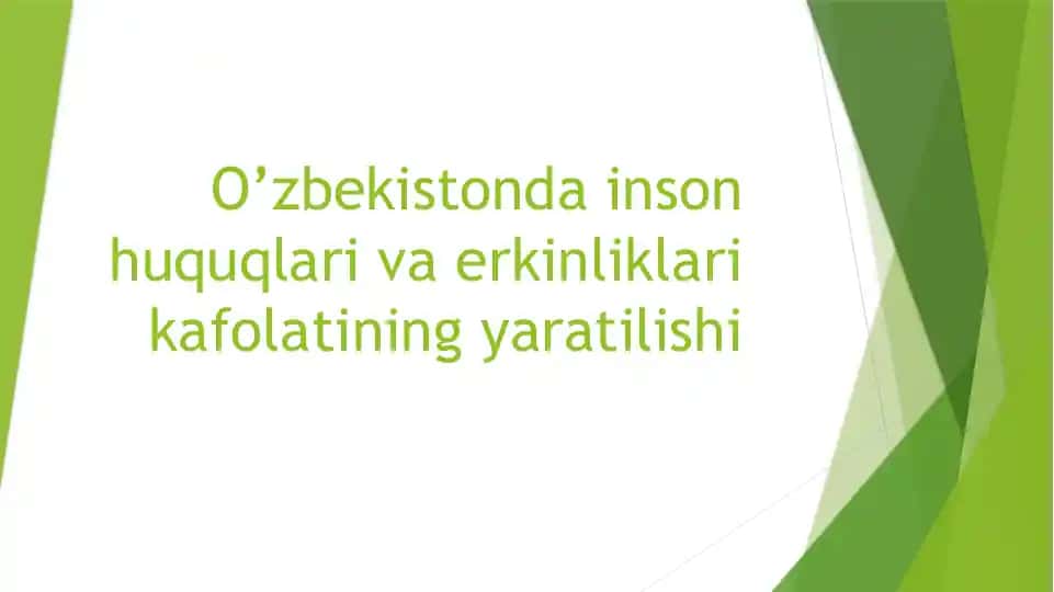 O’zbekistonda inson huquqlari va erkinliklari kafolatining yaratilishi