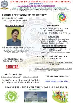 Webinar on "International Day for Biodiversity"