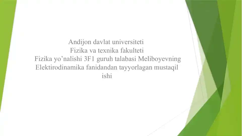 Chiziqli o‘tkazgichlar haqida ma’lumot