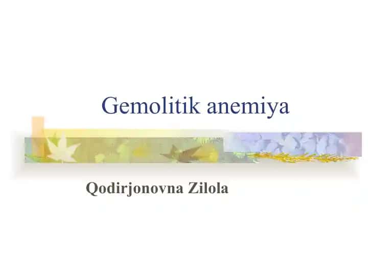 Gemolitik anemiya