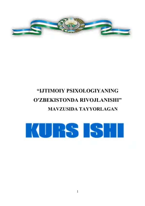 Ijtimoiy Psixologiyani O'zbekistonda Rivojlantirish