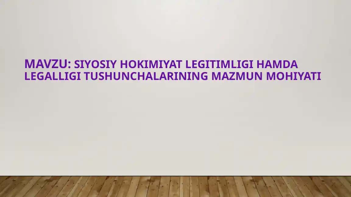 Siyosiy hokimiyat tushunchasi