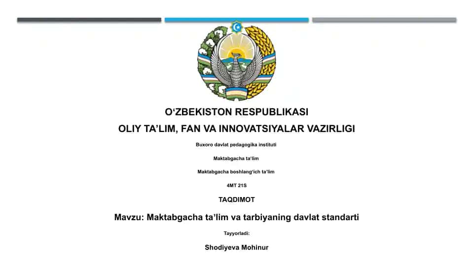 Maktabgacha taʼlim va tarbiyaning davlat standarti