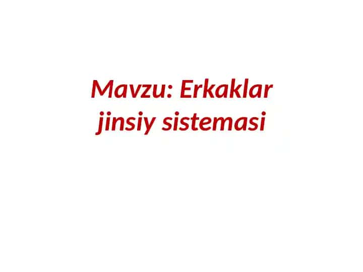 Erkaklar jinsiy sistemasi