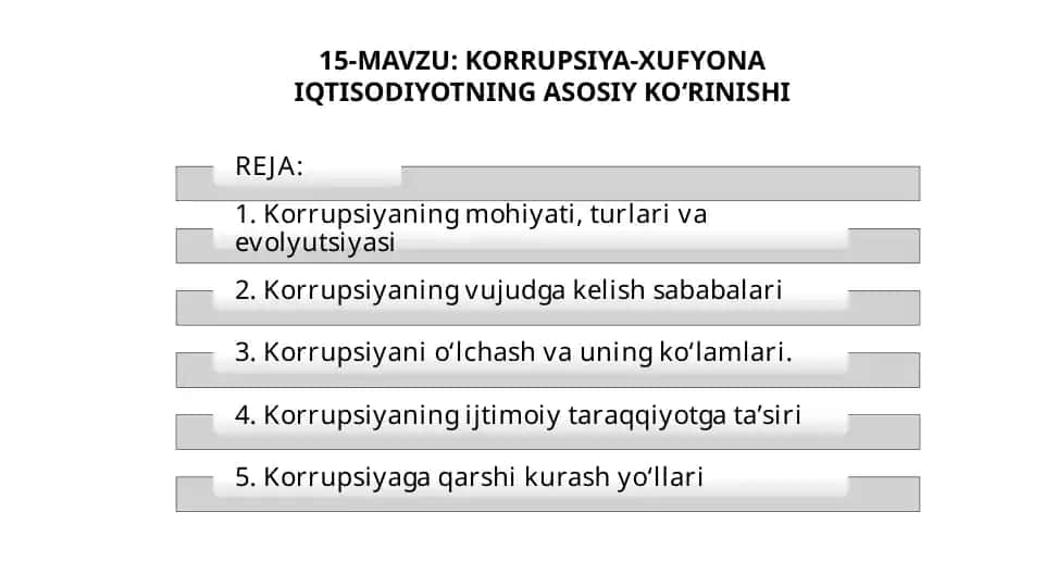 Korrupsiya-xufyonaiqtisodiyotning asosiy ko‘rinishi