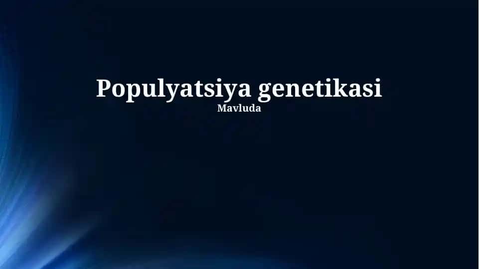 Populyatsiya genetikasi