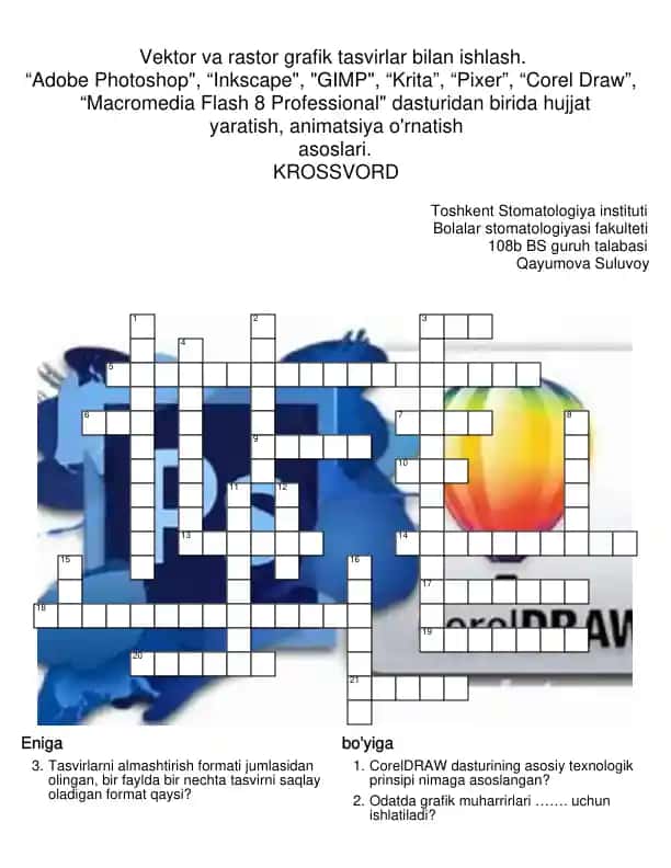 Kompyuter grafikasi va grafik muharrirlari bo‘yicha taqdimot