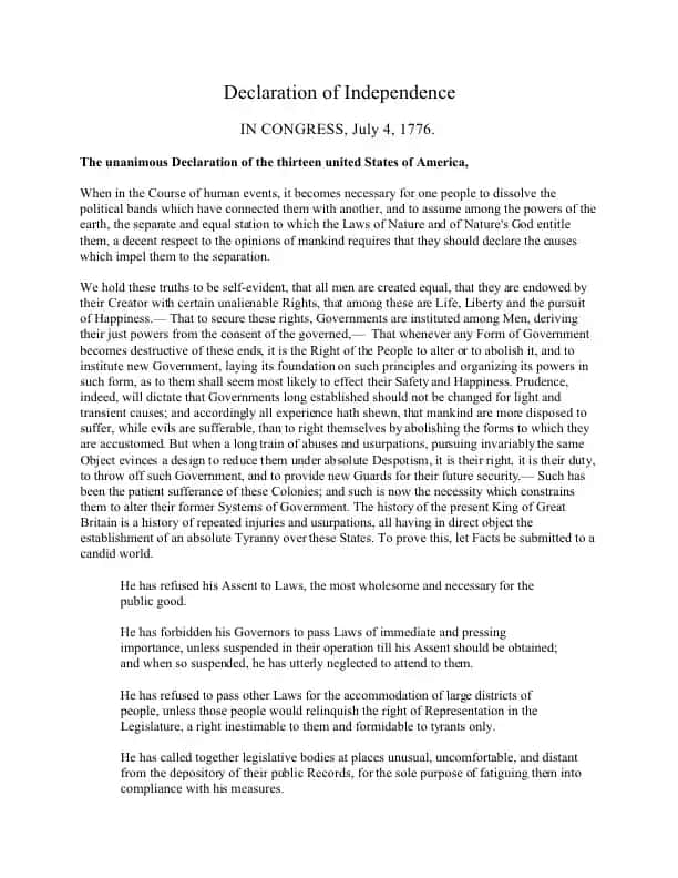 Declaration of Independence