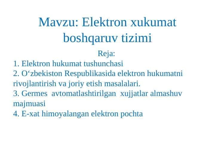 Elektron hukumat boshqaruv tizimi
