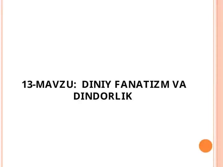 Diniy Fanatizm va Dindorlik