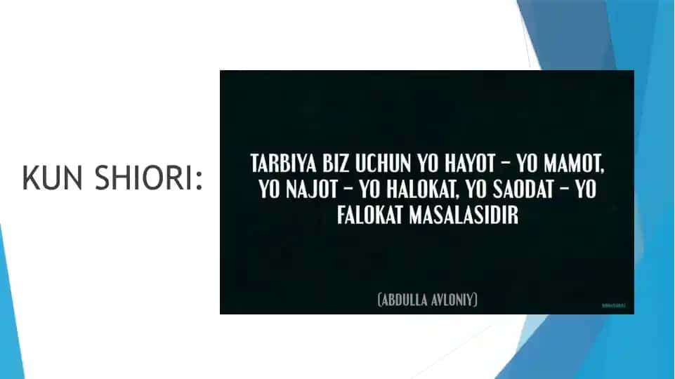 TARBIYA - JARAYONININING SHAKLLARI VA METODLARI