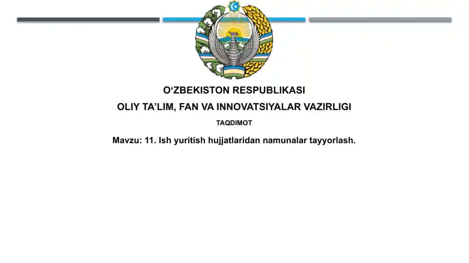 Biznes hujjatlari namunalarini tayyorlash