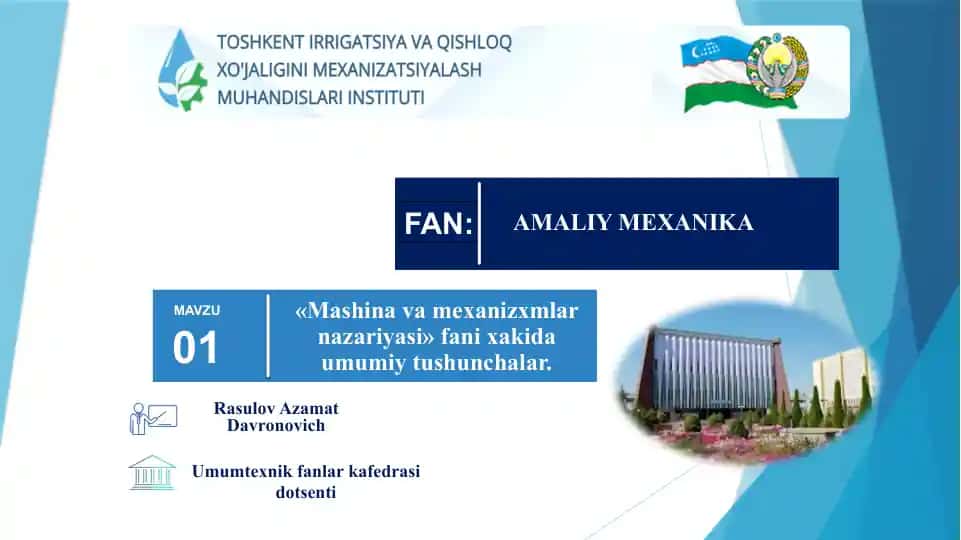 Mashinavamexanizmlxarnazariyasi