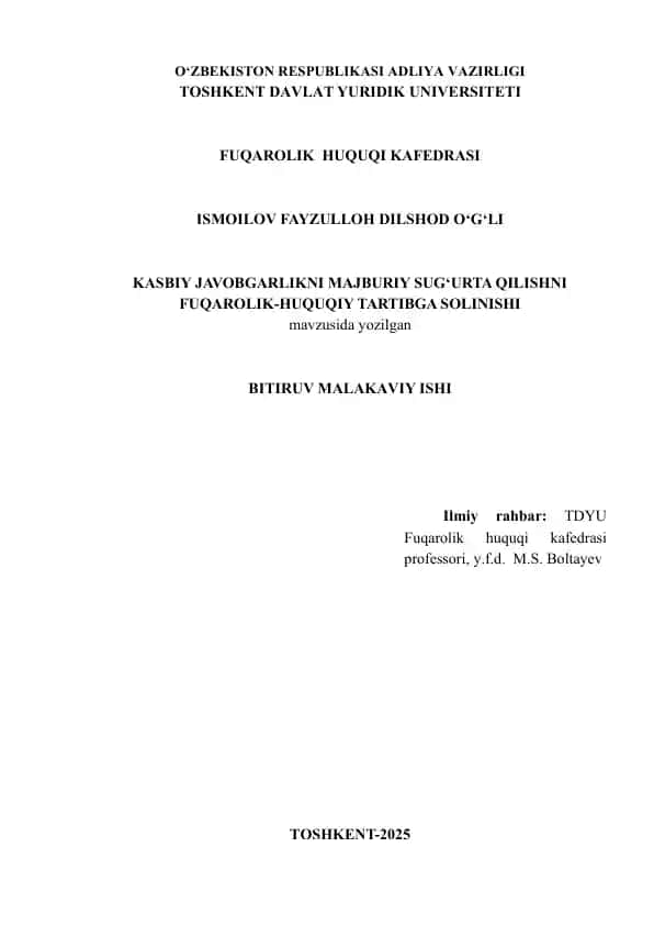 Bitiruv malakaviy ish